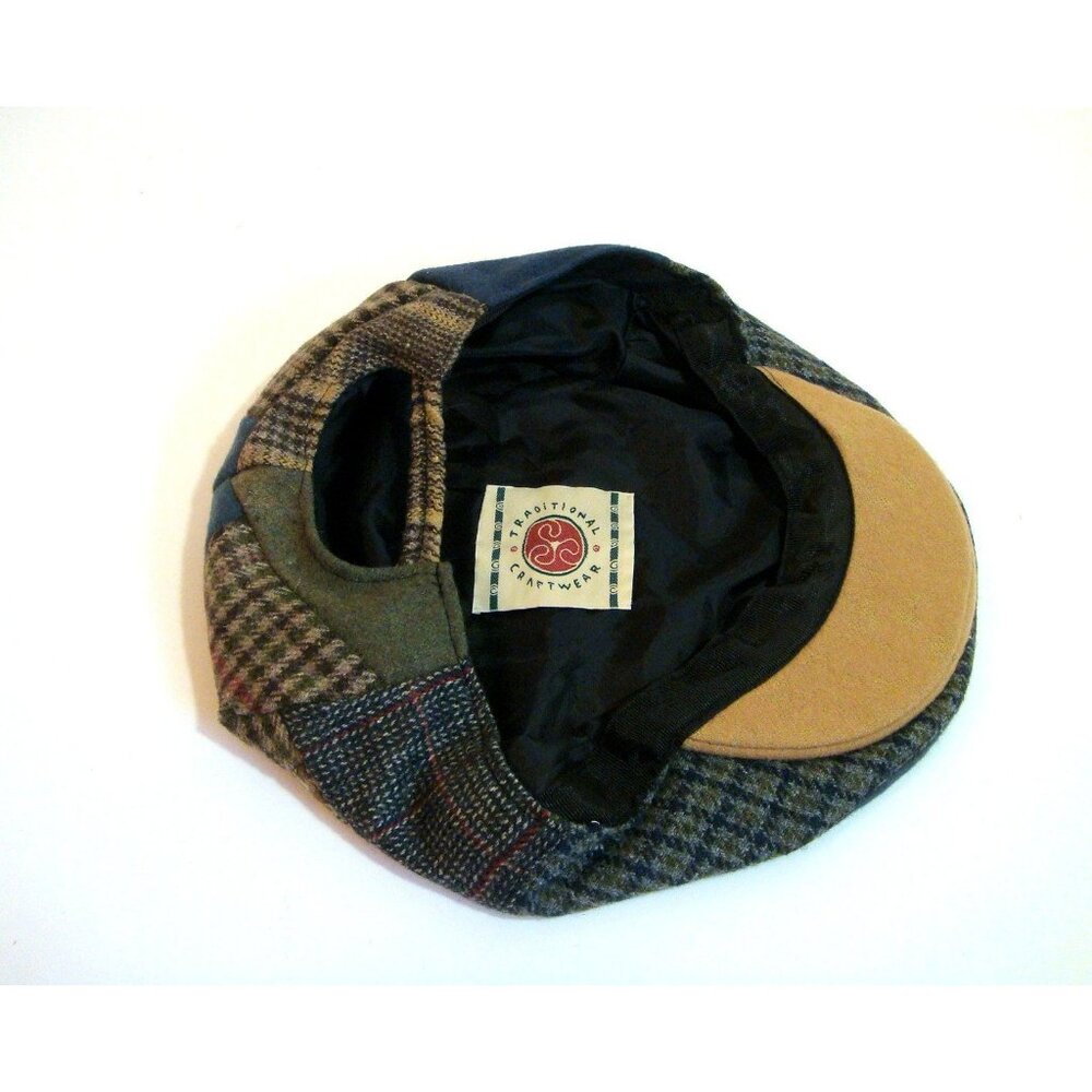 Irish Tweed Flat Cap Patchwork Wool - image 4